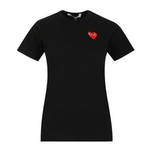 꼼데가르송 23SS 여성 레드하트 와펜 티셔츠 블랙 P1T107 BLACK