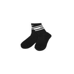 Stripe Logo Middle Socks_Black