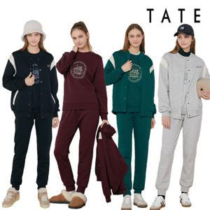 [TATE] 테이트 23FW 여성 리얼 웜 바시티 기모 셋업 3PCS (자켓 + 티셔츠+ 팬츠)