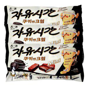 해태 자유시간 쿠키앤크림 미니 400g(50입) X 3봉 초코바 초콜릿