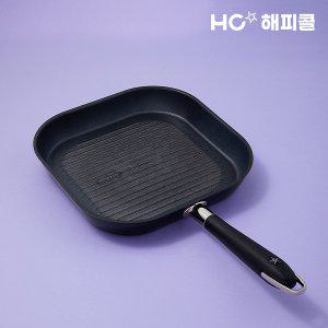 [본사직영] HC해피콜 매그넘 티타늄 IH 인덕션 사각그릴팬 28cm