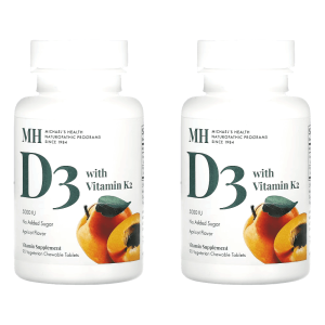 비타민 D3 K2 MK7 5000IU 90츄어블 2개 살구맛 콜레칼시페롤 메나퀴논