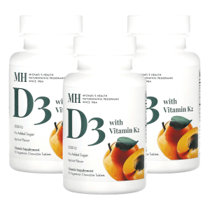 비타민 D3 K2 MK7 5000IU 90츄어블 3개 살구맛 콜레칼시페롤 메나퀴논
