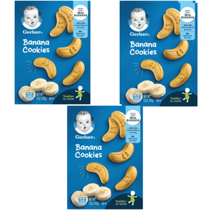 거버 아기 바나나 과자 쿠키 142g 3개 스낵 12개월 이상 간식