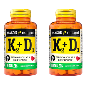 MASON NATURAL 비타민 K2 D3 100정 2개 콜레칼시페롤 MK4