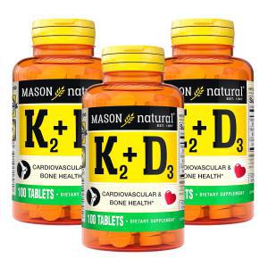 MASON NATURAL 비타민 K2 D3 100정 3개 콜레칼시페롤 MK4