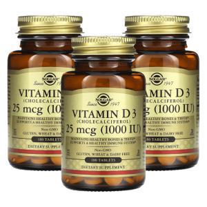 솔가 비타민D3 25mcg 1000IU 180정 3개 비타민D 콜레칼시페롤