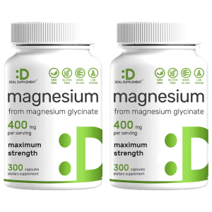 Deal Supplement 마그네슘 글리시네이트 400mg 300캡슐 2개