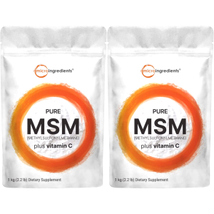 Micro Ingredients MSM 엠에스엠 분말 파우더 가루 1kg 2개 비타민C