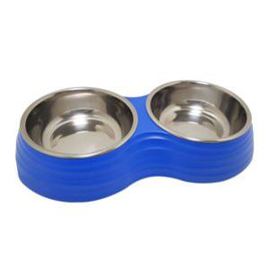 강아지밥그릇 강아지식기 슈퍼더블 리플 보울 S 블루