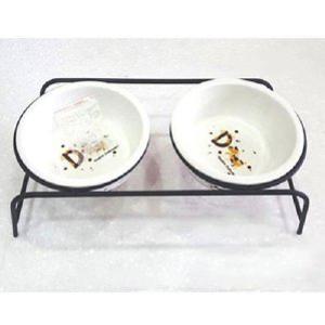 철제 사각모양 도자기 식기 252번 고양이밥그릇