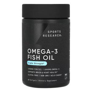 스포츠리서치 오메가3 Fish Oil 90캡슐 초임계 rTG DHA 초임계 장용성 알티지