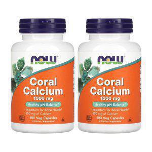 2개 세트 나우푸드 코랄 칼슘 1000mg 100캡슐 산호 Coral Calcium pH