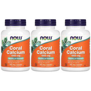 3개 세트 나우푸드 코랄 칼슘 1000mg 100캡슐 산호 Coral Calcium pH