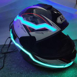 오토바이 헬멧 야광 발광 스티커 하이바 야광띠 방수