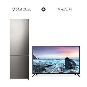 루컴즈 262L 2도어 냉장고+43인치 TV 렌탈 R262M01-S+T4303C (S) 상품권 당일 지급