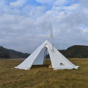 티피 돔쉘터 캠핑 면텐트 에어 텐트 굴뚝 구멍이 있는 대형 피라미드 스노우 스커트 야외 쉼터 5-8 인용 5m