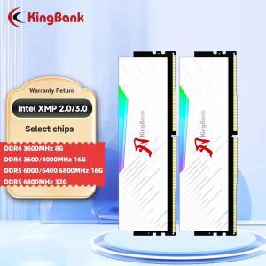 (PC용품 전문업체) KingBank DDR4 RGB 메모리 3600 4000 6400MHz 8GBx2 16GBx2 32GBx2 64GB 오리지널 칩 듀