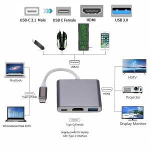 호환용 애플 맥북 어댑터용 USB 3.1 컨버터 USB C to HDMI C 타입 HDMI 어댑터 USB 3.0 C 타입 알루미늄 3