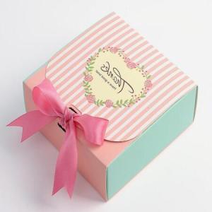 공템샵 리본 선물상자 마카롱 초콜렛 쿠키 답례품 포장 박스 10개 세트 11.5CM/핑크 선물포장 디저트_MC