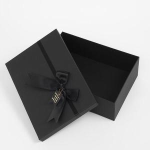 공템샵 모던 블랙 기프트박스 리본 선물 상자 포장 케이스 28X20CM 선물케이스 선물박스 선물상자_MC