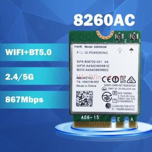 [기타보안용품] 2.4G 5Ghz Wifi BT Wlan Intel 8260NGW 8260ac 무선 AC NGFF 802.11ac 867Mbps 2x2 MU-MIMO