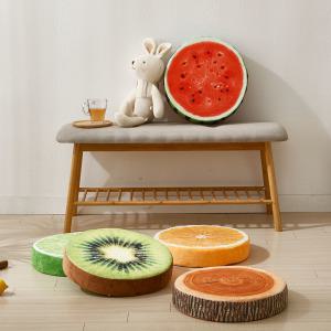 이솔홈 고양이 과일 수박 오렌지 실사 의자 받침 카페 인테리어 원형 방석