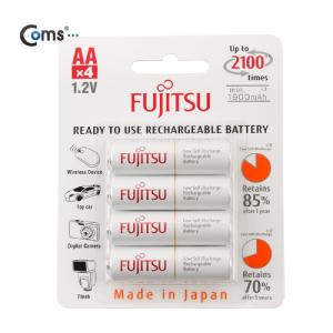 건전지 FUJITSU 충전지 (AA 1900mAX4) 밧대리 휴대용데리 휴대용 배터리 코인 전기 전력 데리