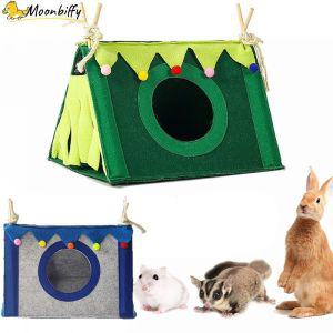 소형 애완 동물 둥지 펠트 텐트 토끼 햄스터 하우스 대형 기니피그 케이지 침대 액세서리