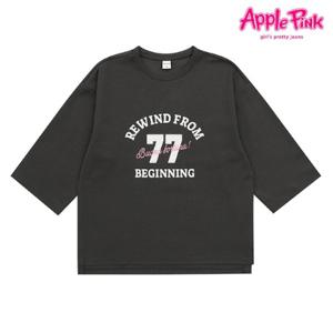  보리보리 애플핑크 7부 레터링 포인트 티셔츠 P352957128