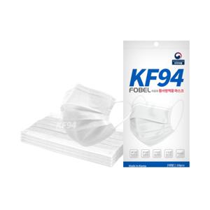 숨쉬기 편한 FOBEL 포벨 KF94 황사 방역용 마스크(대형 흰색) 100매입
