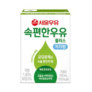 서울우유 속편한우유 플러스 저지방 190ml x 24팩