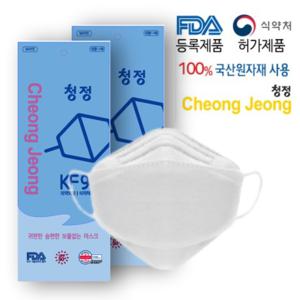  대형 100매  청정 숨편한 KF94 3중 마스크 (10매지퍼백 포장) 100매 (입체형/대형)