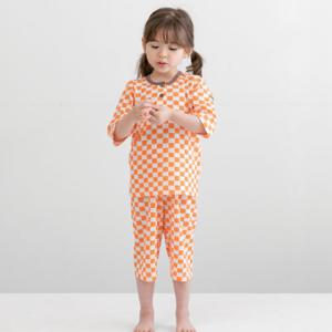  올라베이비  스티치(오렌지) 7부 잠옷