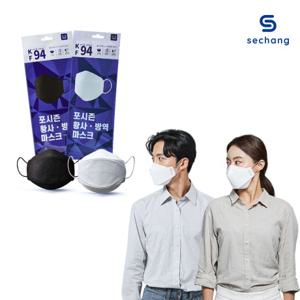  세창에스엠  포시즌 국산 KF94 마스크 100매 대형 블랙/화이트 개별포장