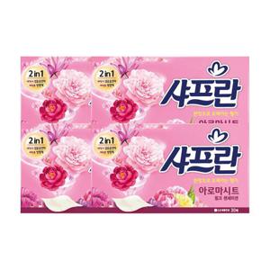  LG생활건강  샤프란 아로마시트 섬유유연제 티슈형 30매  핑크센세이션 4개(120매)