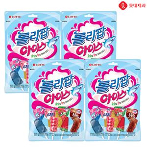 롯데제과 롤리팝 아이스 132g(12입)x4 수박바 스크류바 죠스바 주물러콜라 막대사탕 캔디