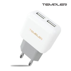  템플러  템플러 2.1A 2포트 USB 충전기 핸드폰 스마트폰 고속 급속 충전기