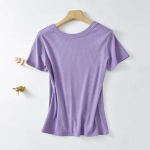 여성용 단색 기본 반팔 티셔츠, 캐주얼 컬러
