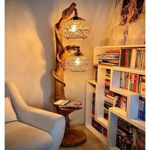 목재 플로어 램프 내추럴 트리 Yalıkavak 시리즈 180 Cm, 이중 구, 향수 휴대용 살롱 및 가정용 2021 유형