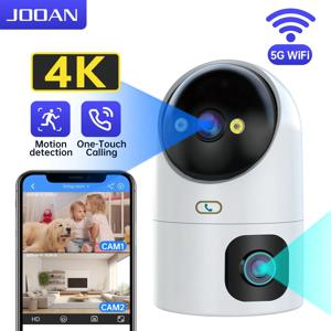 JOOAN 4K PTZ IP 카메라, 5G 와이파이 감시 카메라, 듀얼 렌즈, 듀얼 스크린, 홈 자동 추적 CCTV 카메라, 보안 베이비 모니터
