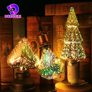 3D 장식 LED 전구 E27 6W 110V 220V 빈티지 에디슨 전구, 스타 불꽃 놀이 램프 휴일 밤 빛 참신한 크리스마스 트리