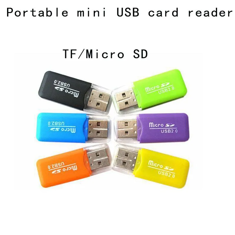 휴대용 미니 USB 2.0, TF 마이크로 SD 메모리 카드 리더, 고속 T 플래시 어댑터, PC 노트북 컴퓨터 차량 스피커용