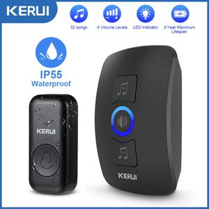 KERUI M525 야외 무선 초인종, 방수 스마트 홈 도어 벨 차임 키트, LED 플래시 보안 알람, 웰컴 하우스 멜로디