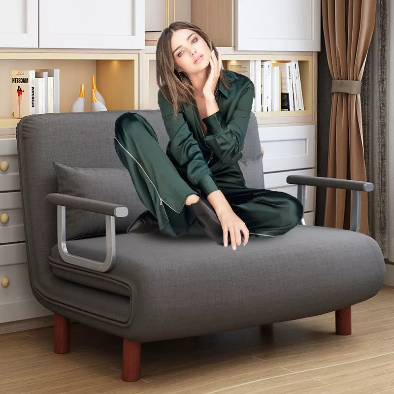 IHOME 심플한 접이식 소파 침대 아파트, 작은 가족, 간단한 안락 의자, 싱글 접이식 소파 침대, 2024 드롭쇼핑, 65cm 그레이