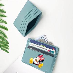 디즈니 미키 마우스 만화 PU 가죽 ID 카드홀더 은행 신용 카드 슬림 케이스, 동전 지갑, 남성 명함 가방