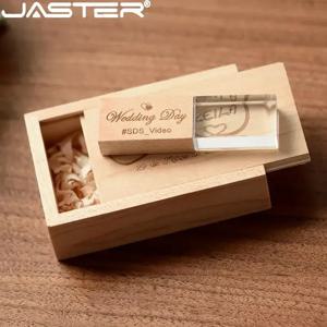 JASTER 크리스탈 우드 USB 플래시 드라이브 펜 드라이브, U 디스크 메모리 스틱, 펜 드라이브, 결혼 선물, 썸 드라이브, 4GB, 8GB, 16GB, 32GB, 64GB