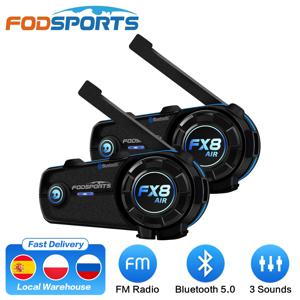 Fodsports FX8 AIR 오토바이 헬멧 인터콤, 블루투스 헬멧 헤드셋, 4 라이더 BT 인터폰, FM 라디오, 음악 공유, 2 개