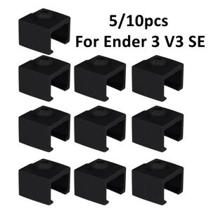 Ender 3 V3 SE용 실리콘 양말, 가열 블록 커버, 핫 엔드 단열 케이스, Creality Ender3-V3 SE용, 블랙 색상, 5 개, 10 개