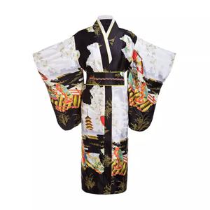 흑인 여성 여성 일본 전통 유카타 기모노, 오비 꽃 빈티지 이브닝 드레스, 코스프레 의상, 원 사이즈 ZW01